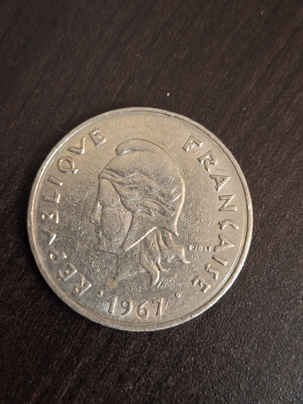 French 1967 Commemorative Coin - Silver Tone 50 Francs